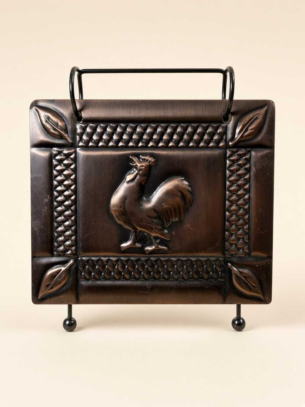 Vintage Rooster Recipe Card Holder, Kitchen Counter Flip Stand, Farmhouse Decor